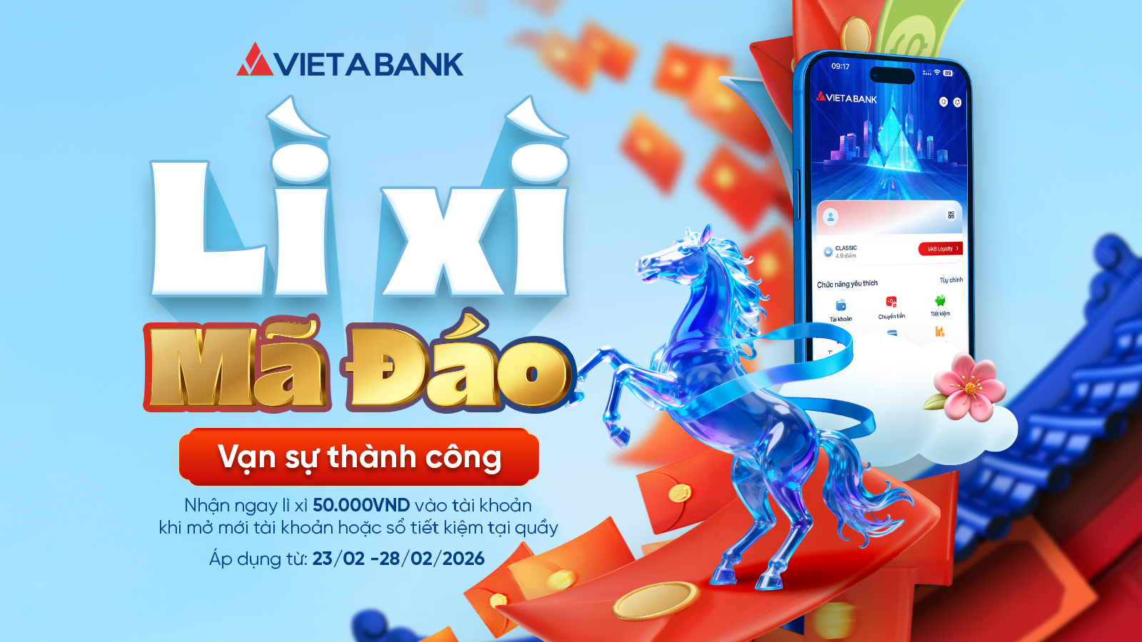 LÌ XÌ MÃ ĐÁO – VẠN SỰ THÀNH CÔNG CÙNG VIETABANK XUÂN BÍNH NGỌ 2026
