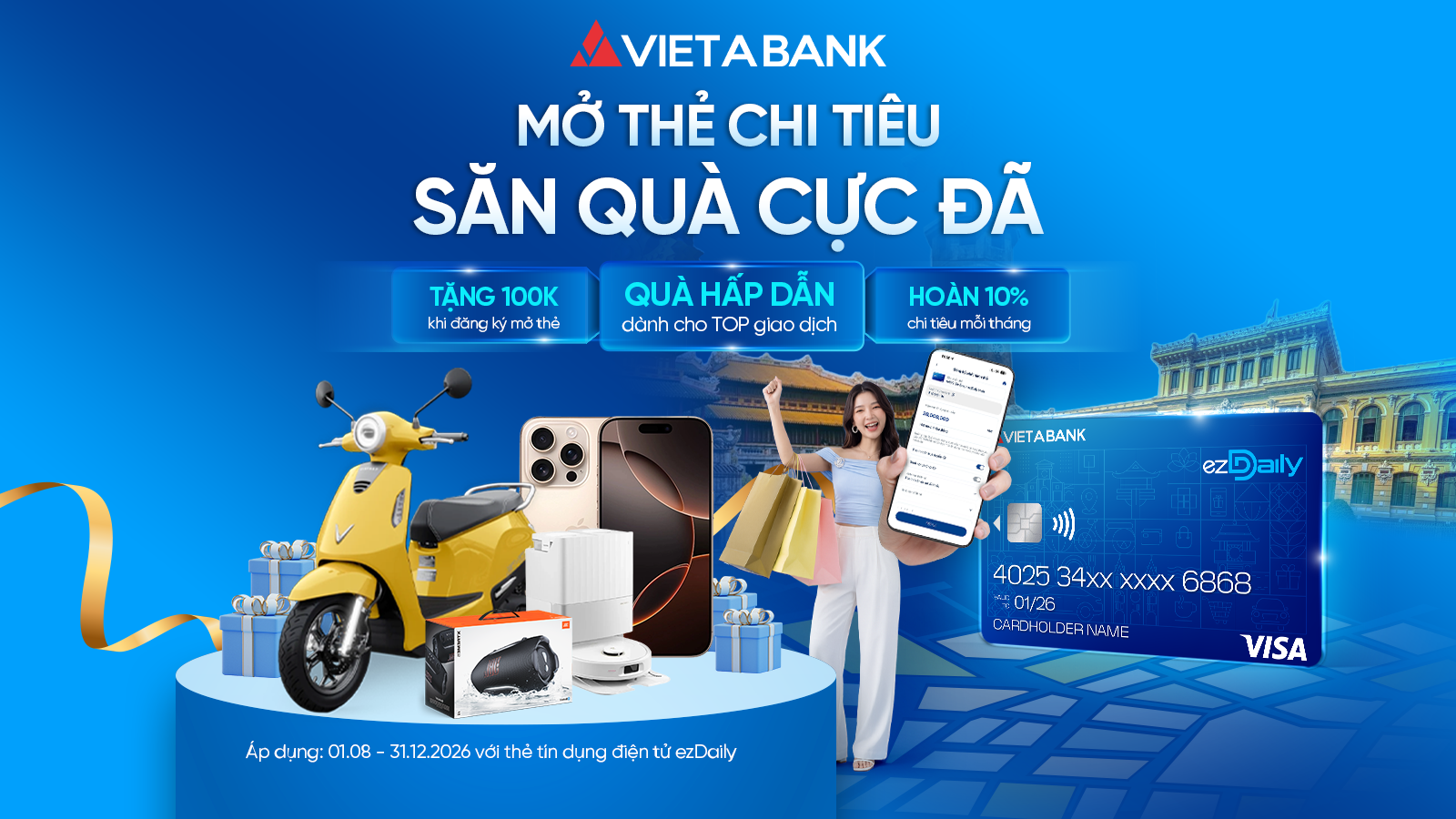 MỞ THẺ CHI TIÊU – SĂN QUÀ CỰC ĐÃ CÙNG THẺ TÍN DỤNG ĐIỆN TỬ EZDAILY