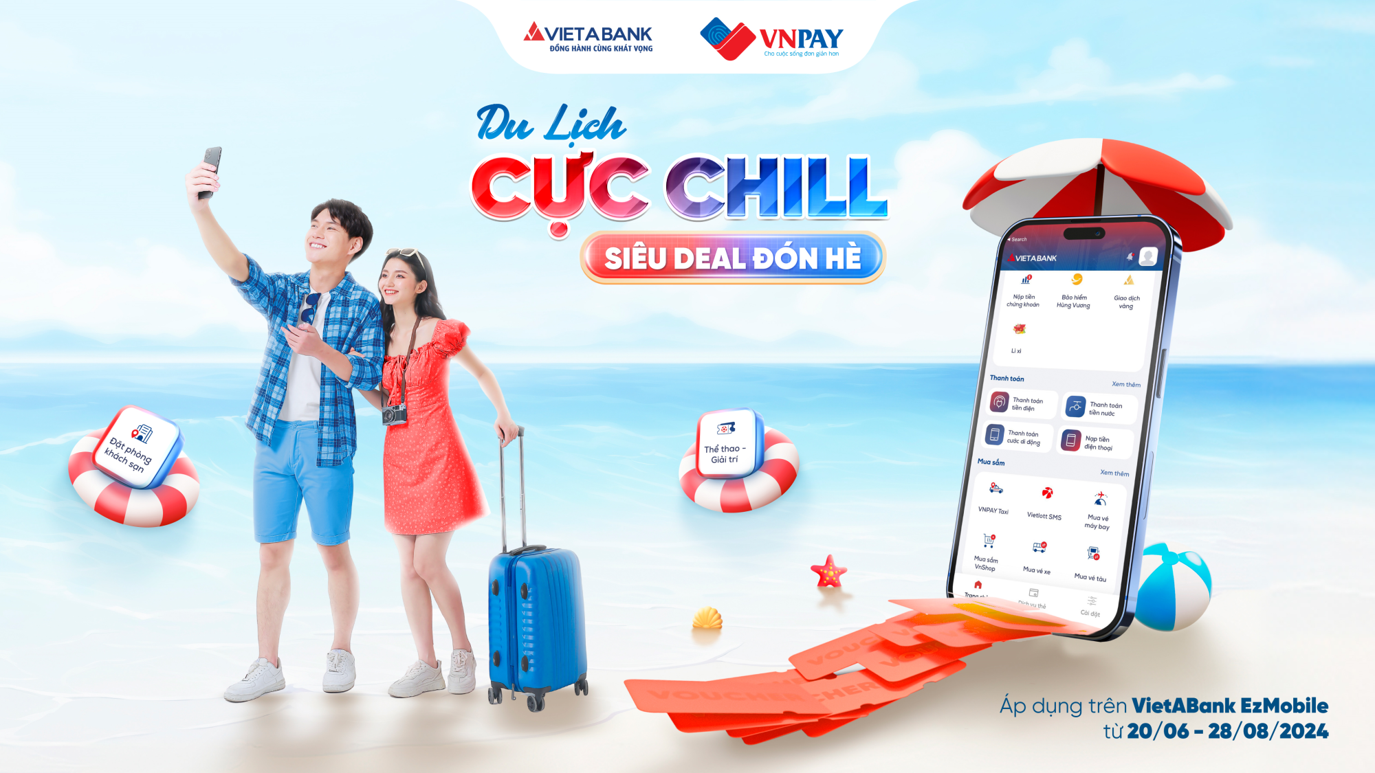 'CHECK IN' CỰC CHILL - SĂN DEAL DU LỊCH ĐẾN 30% TRÊN VIETABANK EZMOBILE 