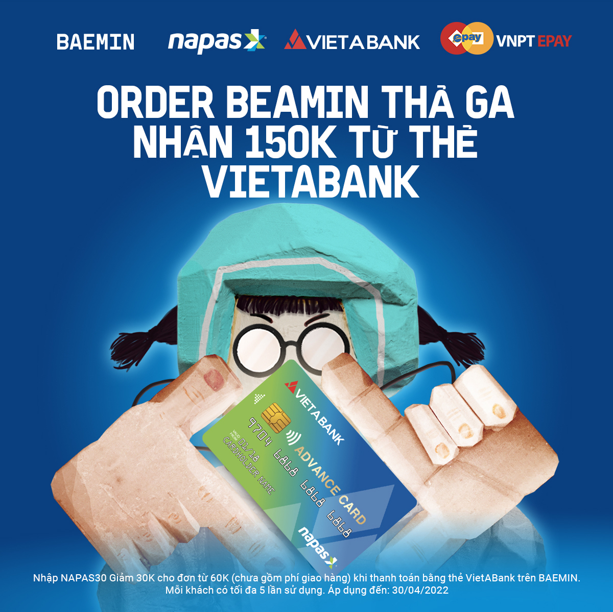 ORDER THẢ GA – NHẬN 150K TỪ THẺ VIETABANK