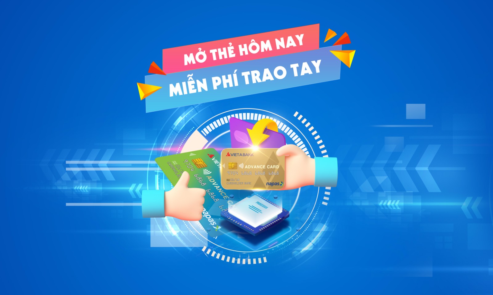 Mở thẻ hôm nay - Miễn phí trao tay