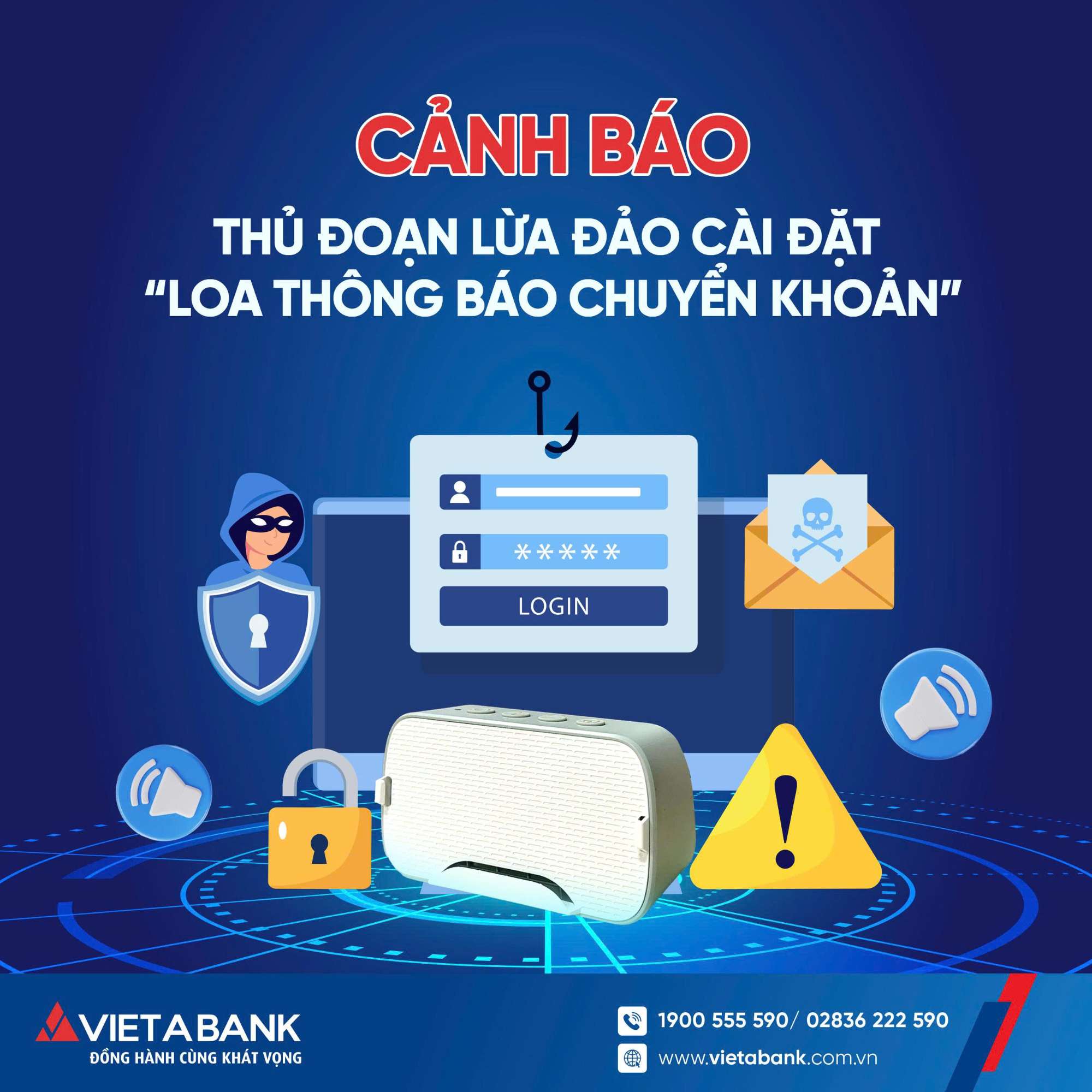 Cảnh báo thủ đoạn lừa đảo cài đặt “Loa thông báo chuyển khoản”