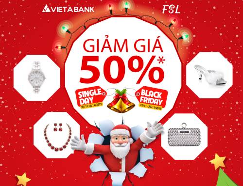 Giảm giá 50% khi mua sắm online qua thẻ VietABank