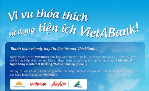 THANH TOÁN VÉ MÁY BAY DU LỊCH HÈ QUA VIETABANK