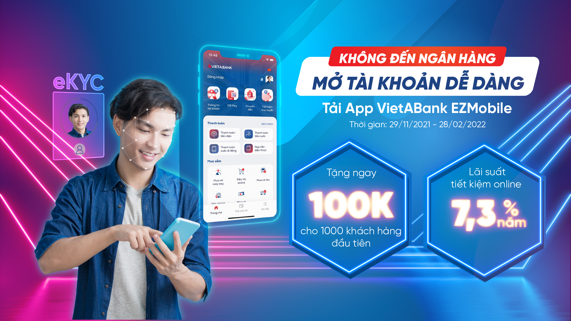 VietABank ra mắt dịch vụ Mở tài khoản trực tuyến, tung hàng nghìn quà tặng!