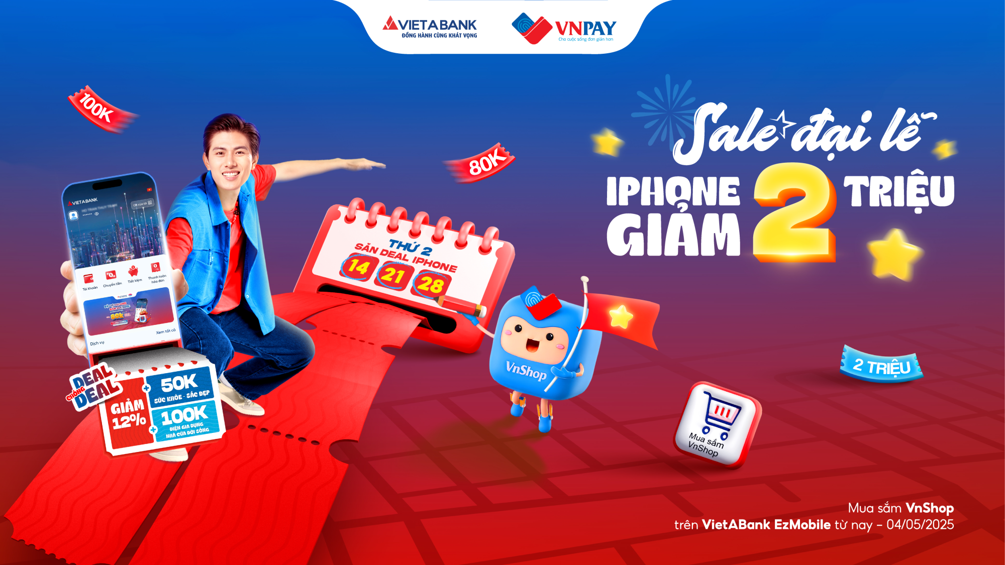 SIÊU DEAL CHẤN ĐỘNG: IPHONE GIẢM 2 TRIỆU TRÊN VIETABANK EZMOBILE