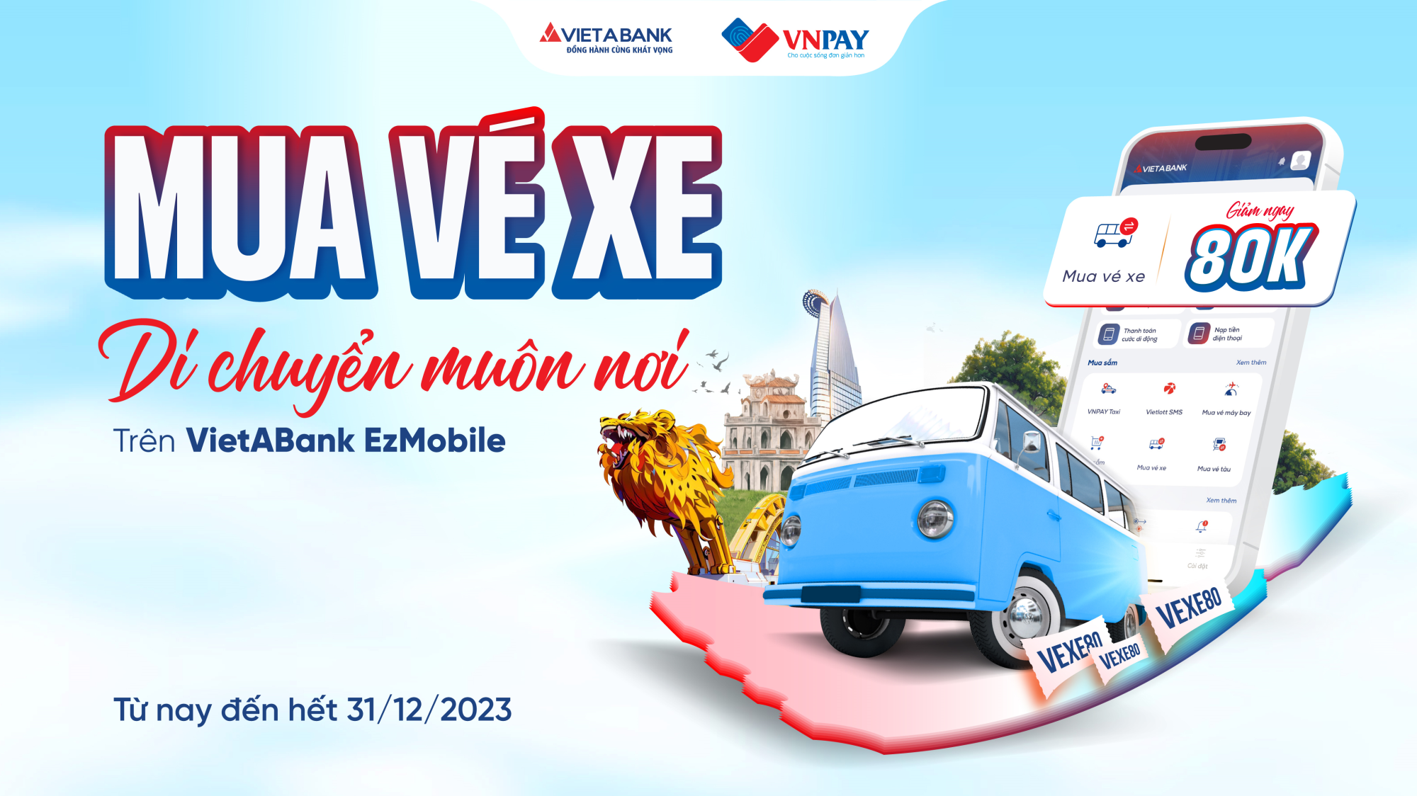 ĐẶT VÉ XE DI CHUYỂN MUÔN NƠI, NHẬN NGAY DEAL HỜI 80K 