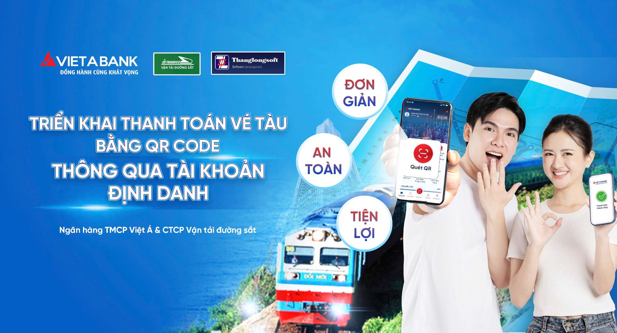 VIETABANK triển khai dịch vụ thanh toán vé tàu bằng QR Code